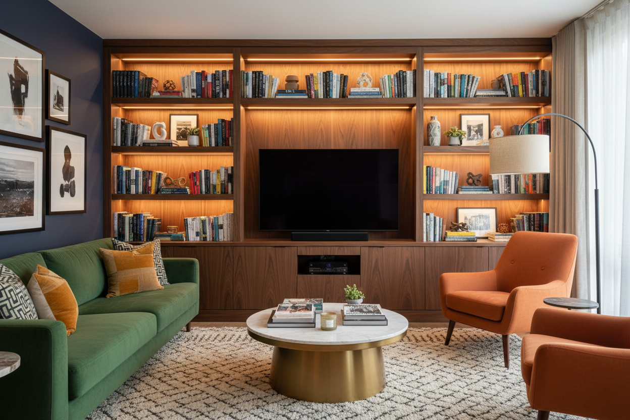 Entertainment Wall Unit & Bookcases